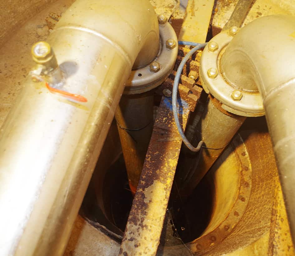 Groundwater brought to the surface through pumps controlled by a SOFREL RTU