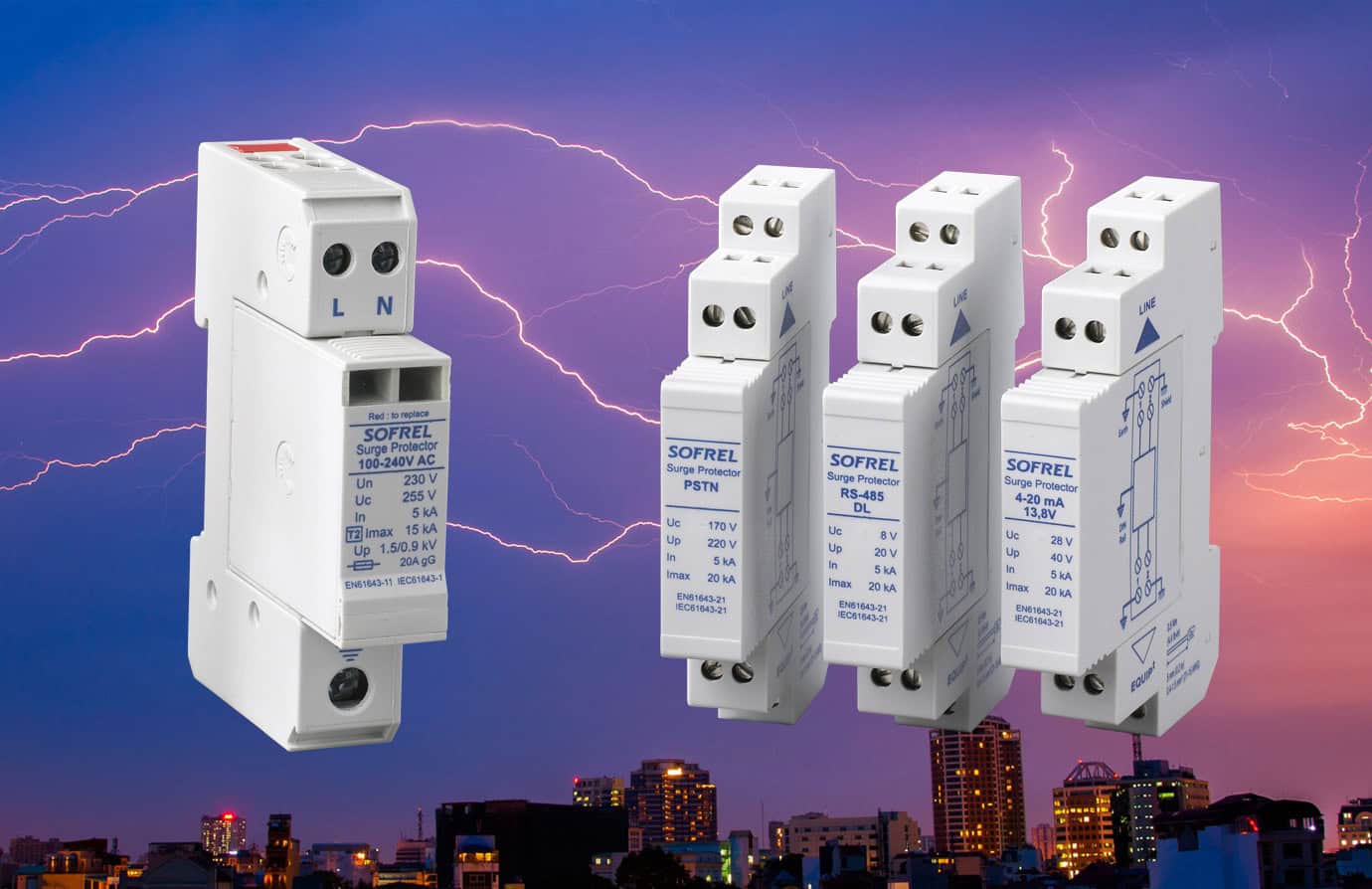 SOFREL surge protectors ; Parasurtenseurs