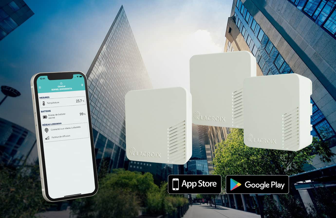 Remote monitoring of indoor and outdoor temperatures, humidity, and CO2 levels ; IoT sensors . LoRaWAN®